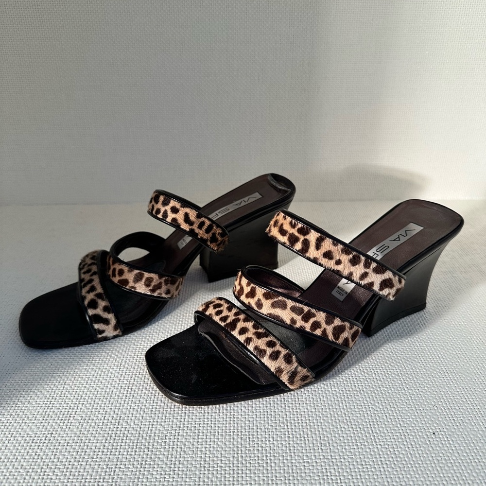 Leopard Print Wedge Sandals